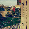aerial photography of campus showing bell tower